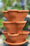 Single 3 Tier Extra Large Verandah Planter - Terracotta