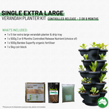 Single 5 Tier Extra Large Verandah Planter Garden Kit (Inc Coir, A & B Nutrient and Bardee Superfly Organic Booster)  - Charcoal