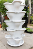 Single 5 Tier Extra Large Verandah Planter - Stone White