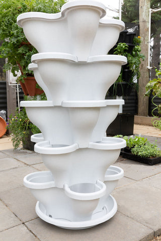 Single 5 Tier Extra Large Verandah Planter - Stone White