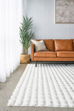 Bubble Washable Rug - White 160X100Cm