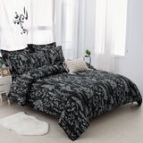 Floral Leaves Comforter Set, Queen Size, Microfiber Quilted Bedding with Pillowcase