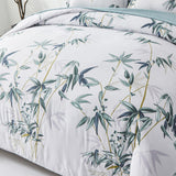 Floral Leaves Comforter Set, Queen/King Size, Quilted Bedding with Pillowcases