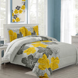 Floral Comforter Set, Queen/King Size, Blue Floral 3-Piece Bedding, Soft Microfiber for All Seasons