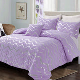 Soft Purple Comforter Set, Queen/King Size, Cozy 3-Piece Bedding with Pillowcases