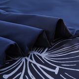 Queen/King Comforter Set, Navy Blue Floral 3-Piece Bedding, Soft Microfiber for All Seasons