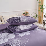 Queen/King Comforter Set, Dark Purple Floral 3-Piece Bedding, Soft Microfiber for All Seasons