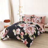 Soft Warm Floral Comforter Set, Queen/King Size, Ultra-Plush Bedding with Pillowcases