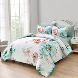 Warm Floral Comforter Set, Queen/King Size, Cozy Quilted Bedding with Pillowcases