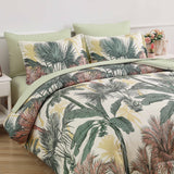 Soft Floral Leaf Comforter Set, Queen/King Size, Warm Quilted Bedding with Pillowcases