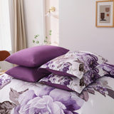 Elegant Floral Comforter Set, Queen/King Size, Warm Quilted Bedding with Pillowcases