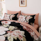 Soft Floral Comforter Set, Queen/King Size, Quilted Warm Bedding with Pillowcases