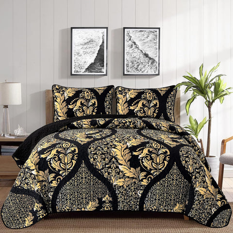 Luminous Quilted Coverlet and Pillowcases Set: Brighten Your Bedroom Atmosphere - Queen size