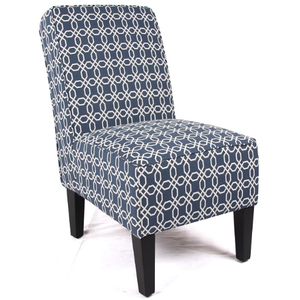 Cafe Lounge Couch Ramie Cotton Fabric Accent Dining Relax Chair Pub Seating Navy New