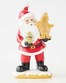 Santa With Gingerbread 22cm