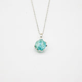 Gift Gox - Aroma Necklace White Gold - Planet Celestial Aqua (Light Blue) + Purify Oil Blend