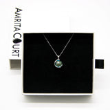 Gift Gox - Aroma Necklace White Gold - Planet Celestial Aqua (Light Blue) + Purify Oil Blend