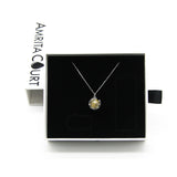 Gift Gox - Aroma Necklace White Gold - Planet Stardust Crystal (Gold Clear) + Purify Oil Blend