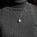 Gift Gox - Aroma Necklace White Gold - Planet Stardust Crystal (Gold Clear) + Purify Oil Blend