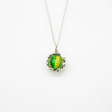 Gift Gox - Aroma Necklace White Gold - Planet Aurum Verdant (Gold Green) + Purify Oil Blend