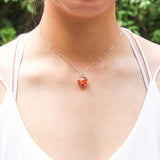 Gift Gox - Aroma Necklace White Gold - Planet Solstice Sunburst (Fire Red) + Purify Oil Blend