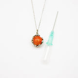 Gift Gox - Aroma Necklace White Gold - Planet Solstice Sunburst (Fire Red) + Purify Oil Blend