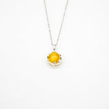 Gift Gox - Aroma Necklace White Gold - Planet Jovian Gold (Golden Yellow) + Purify Oil Blend