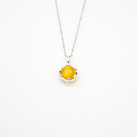 Gift Gox - Aroma Necklace White Gold - Planet Jovian Gold (Golden Yellow) + Purify Oil Blend