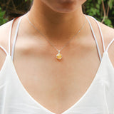 Gift Gox - Aroma Necklace White Gold - Planet Jovian Gold (Golden Yellow) + Purify Oil Blend