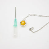 Gift Gox - Aroma Necklace White Gold - Planet Jovian Gold (Golden Yellow) + Purify Oil Blend