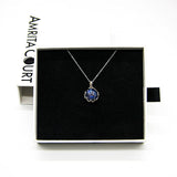 Gift Gox - Aroma Necklace White Gold - Planet Celestial Sapphire (Blue) + Purify Oil Blend