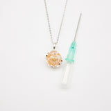 Gift Gox - Aroma Necklace White Gold - Planet Nebula Nova (Pink) + Purify Oil Blend