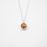 Gift Gox - Aroma Necklace White Gold - Planet Plutonian Amethyst (Golden Purple) + Purify Oil Blend