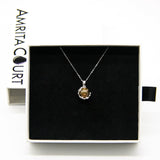 Gift Gox - Aroma Necklace White Gold - Planet Plutonian Amethyst (Golden Purple) + Purify Oil Blend