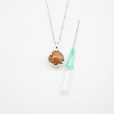 Gift Gox - Aroma Necklace White Gold - Planet Plutonian Amethyst (Golden Purple) + Purify Oil Blend