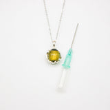 Gift Gox - Aroma Necklace White Gold - Planet Stellar Midnight (Golden dark blue) + Purify Oil Blend