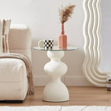 Kingston White Glass Side Table