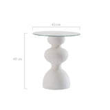 Kingston White Glass Side Table