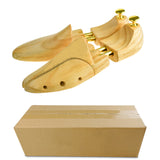 Adjustable Pine Wood Shoe Tree with Brass Knobs, Size EUR 41-42