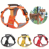 Reflective Dog Harness with Leash, No-Pull Vest Harness for Dogs, Adjustable Dog Vest with Handle, Walking Training Pet Harness M size