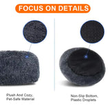 Calming Donut Pet Bed -Soft Faux Fur, Anti-Anxiety Fluffy Round Bed for Cats and Small Dogs (Black)50cm