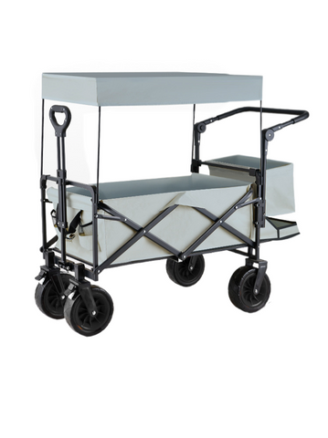 Outdoor camping cart with canopy gray 120*50.5*105cm