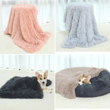 Fluffy Pet Blankets-Soft Faux Fur, Anti-Anxiety Cozy Throws for Cats and Dogs, M 80*55cm Coffee