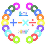 Colorful Math Learning Discs,Addition and Subtraction(1-9), Multiplication and Division(2-10) Educational Toy Set(2 sets/18 pieces in total)