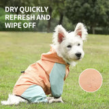 Waterproof Dog Raincoat with Hidden Leash Hole - Windproof and Comfortable for Outdoor Walks, Size:S (Back Length 20cm/7.87in, Bra 31cm/12.20in) Orange