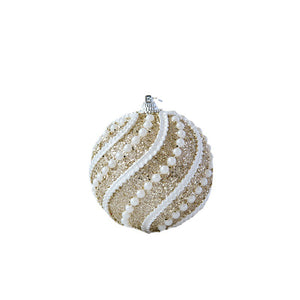 Glittery Christmas Baubles , Pearl-Accented Holiday Ornaments in Assorted Colors, 2 Sets Total(5 Colors Per Set)