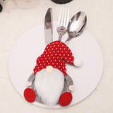 Christmas Gnome Cutlery Holder - Festive Silverware Bag for Holiday Table Decor 10 pieses