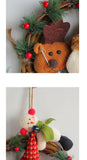 Rustic Christmas Wreath with Santa, Reindeer, and Snowman - Holiday Door Decoration