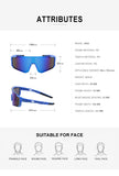 White Frame Sports Sunglasses with Rainbow Mirrored Lens | UV400 Multi-Sport Eyewear