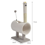 Interactive Cat Tunnel & Scratching Post with Spring Toy - Cozy Playtime for Kittens white 35*23*71cm